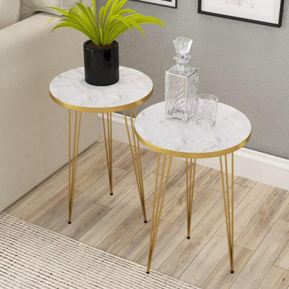 1 Piece White Coffee Table Metal Legs Coffee Table Home Essential